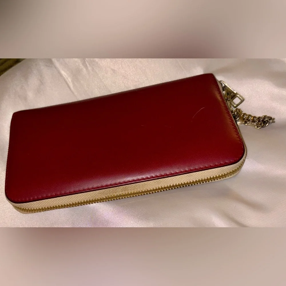Chloe 2 Color Zipper Wallet - Maroon/Eggplant